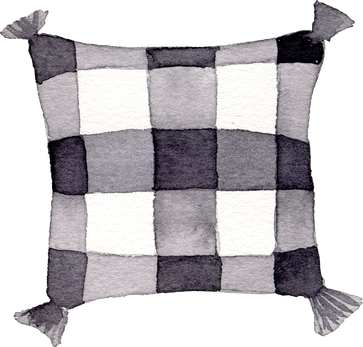 black and white  decorative pillow